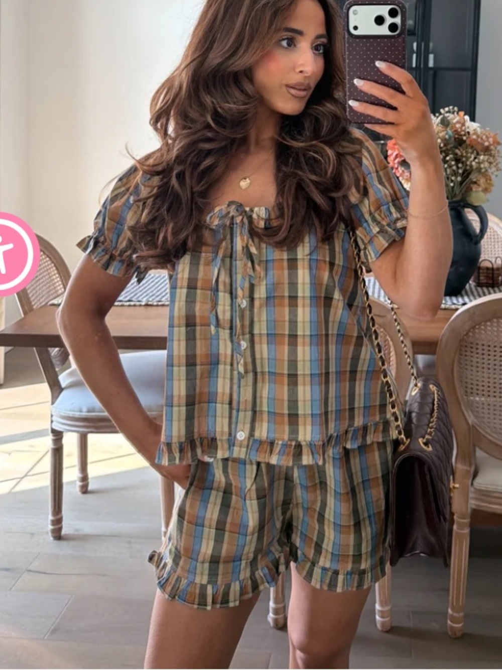 Plaid Cotton Short Set